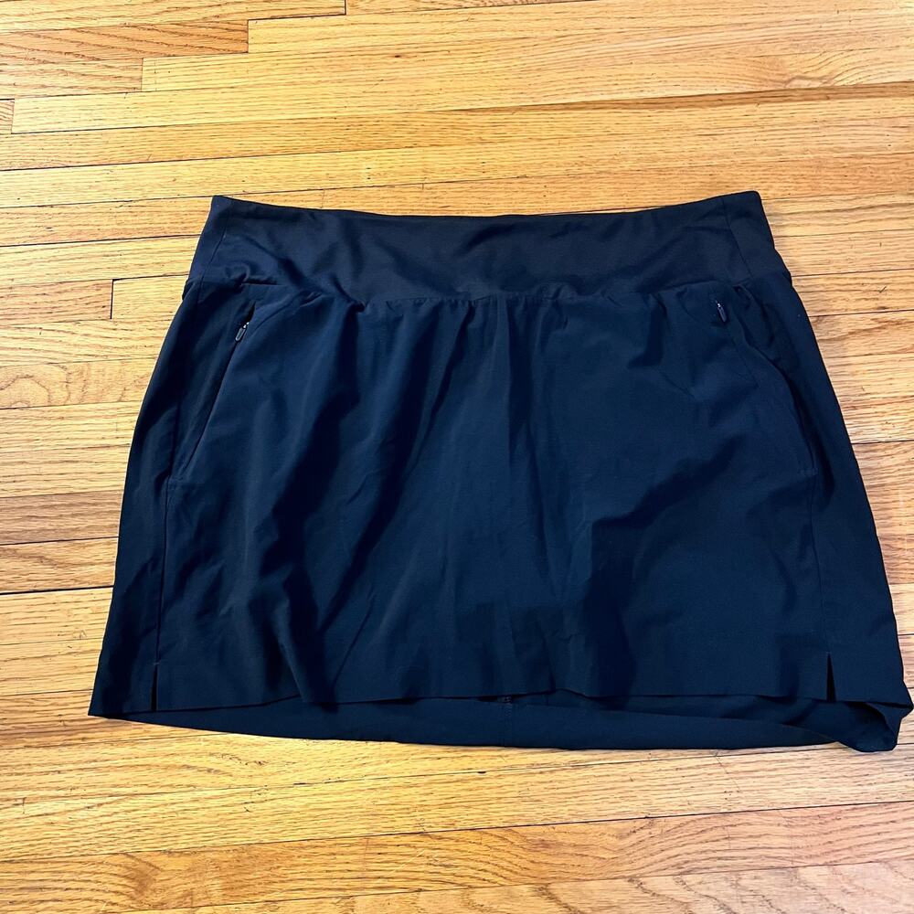 Athleta Skirt Womens 18 Black SOHO Skort Pull On Stretch Tennis Golf Lined